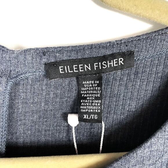 Eileen Fisher Cropped Jumpsuit Nocturne Gray Tencel Ribbed‎ Sleeveless Sz XL - Picture 7 of 11